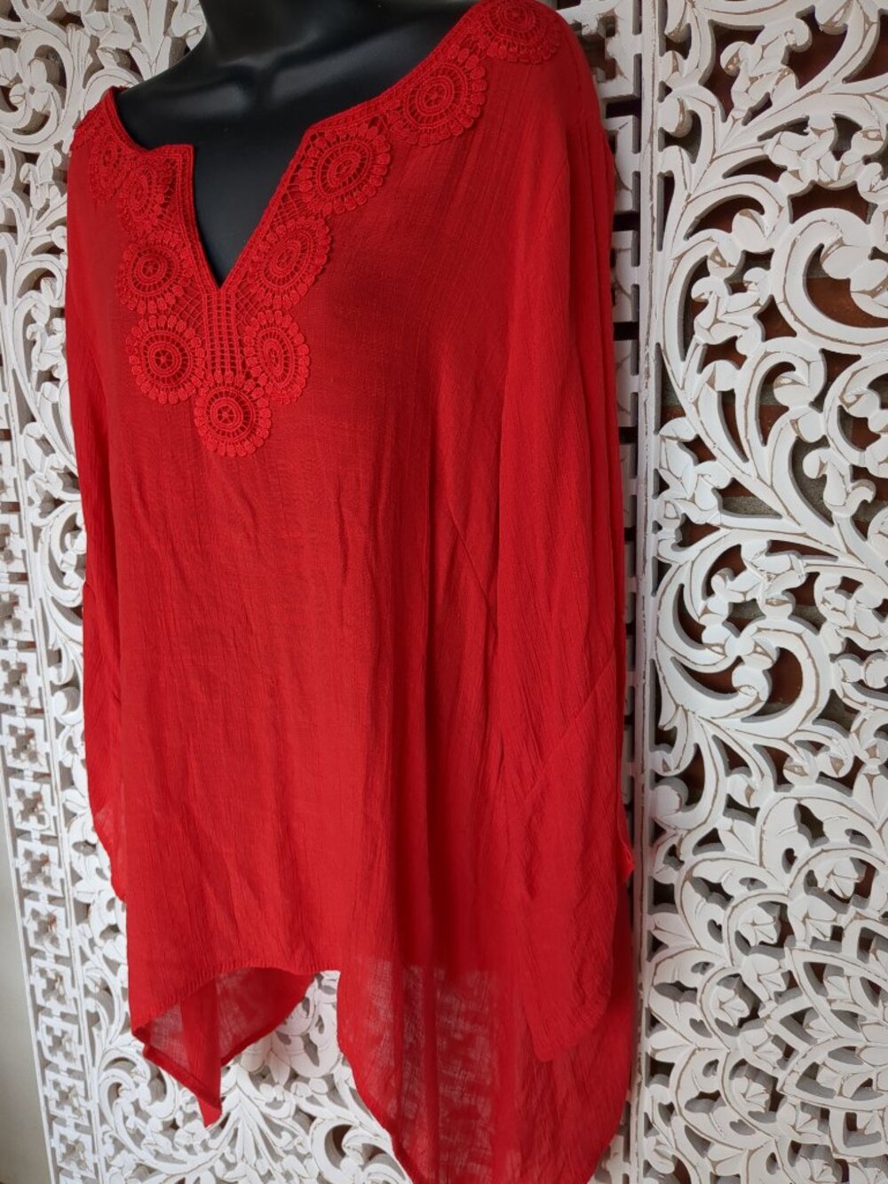 Red Long Sleeve Tunic - Picture 4 of 11